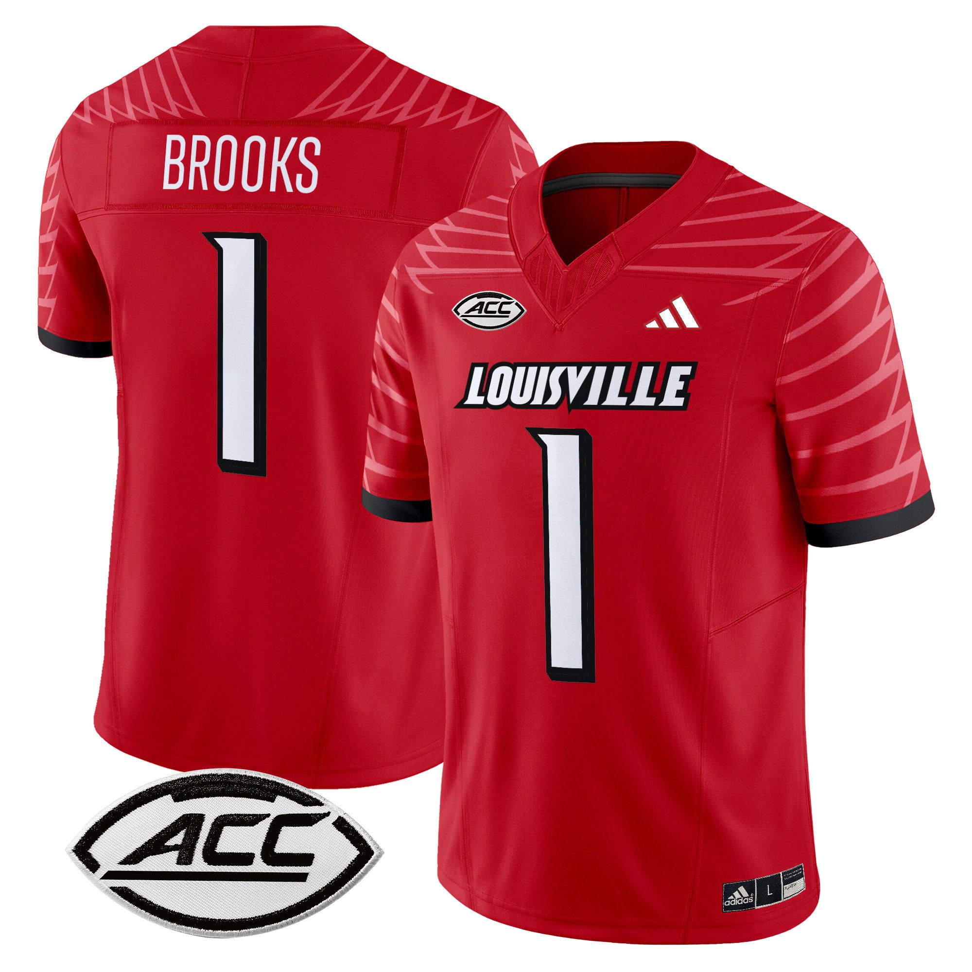 Men Louisville Cardinals #1 Brooks Red 2024 Vapor Limited NCAA Jersey style 1->more ncaa teams->NCAA Jersey